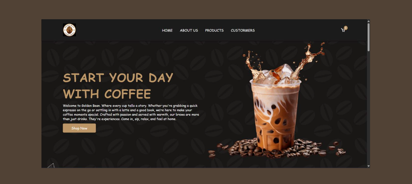 Golden Bean Coffee Shop Website